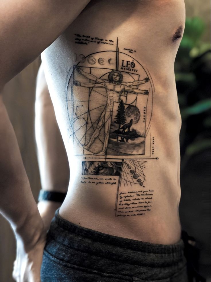 Ribcage Art for the Dreamers Tattoo Design