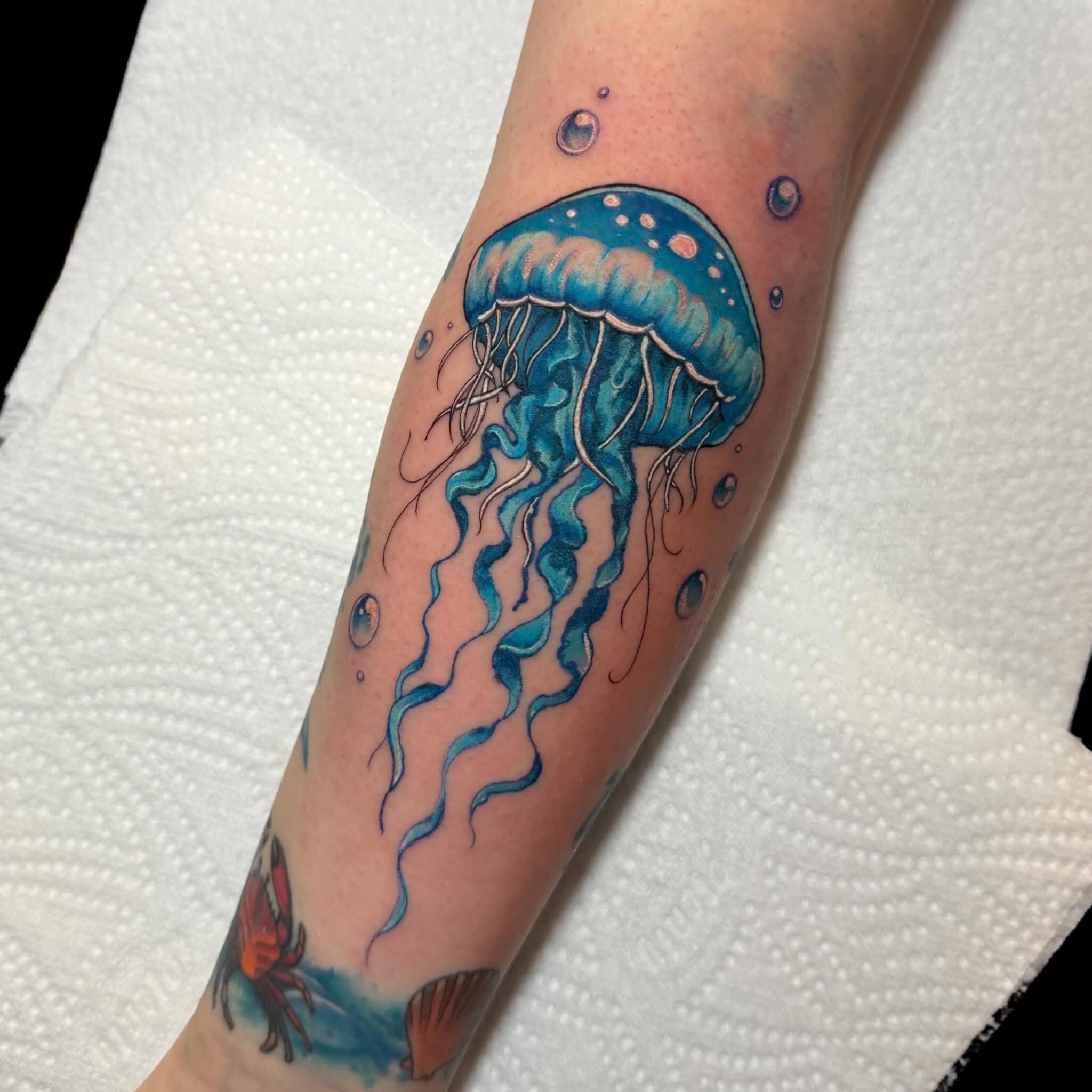 Watercolor Blue Jellyfish Tattoo Tattoo Design