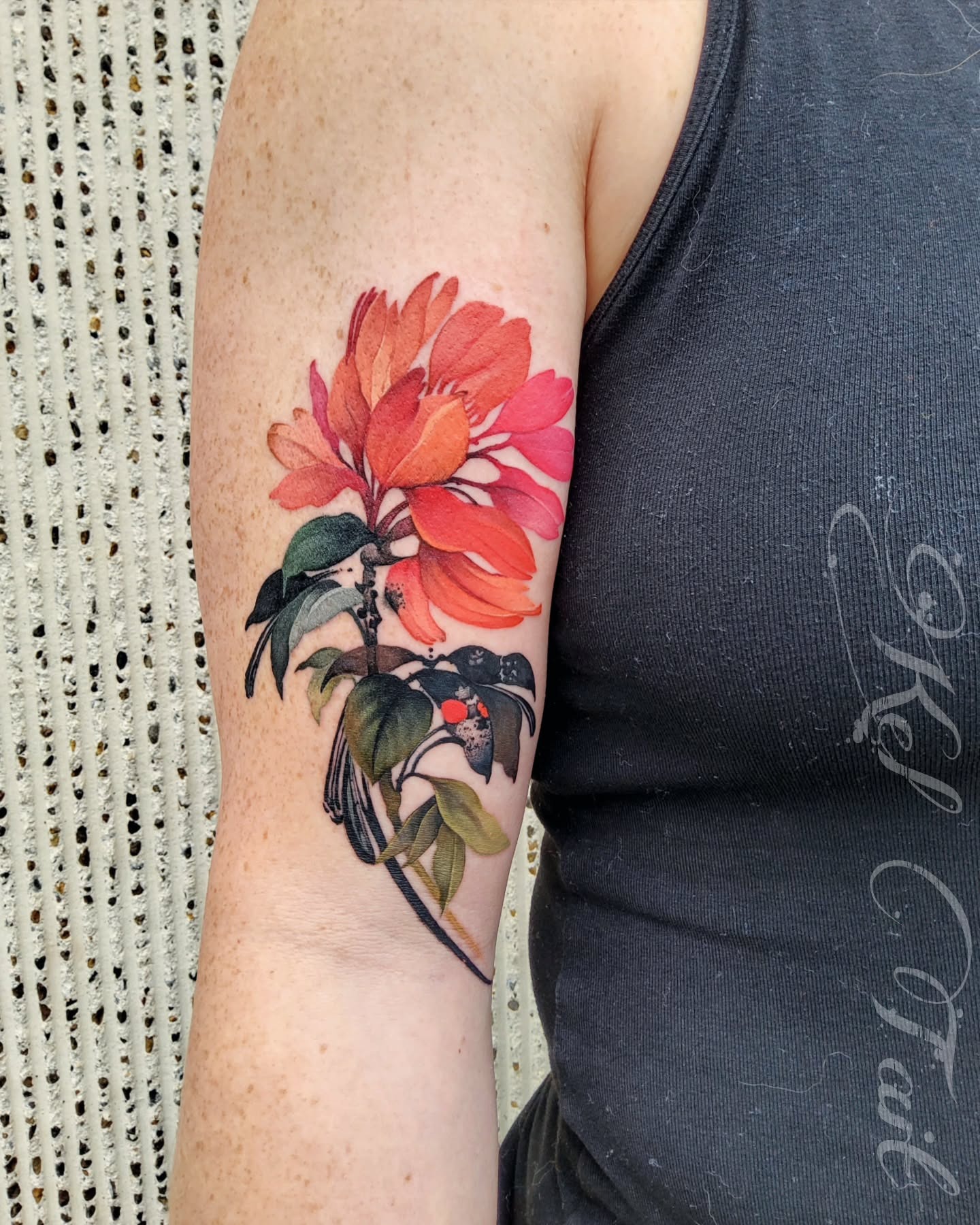 Watercolor Orange Blossom Tattoo Tattoo Design