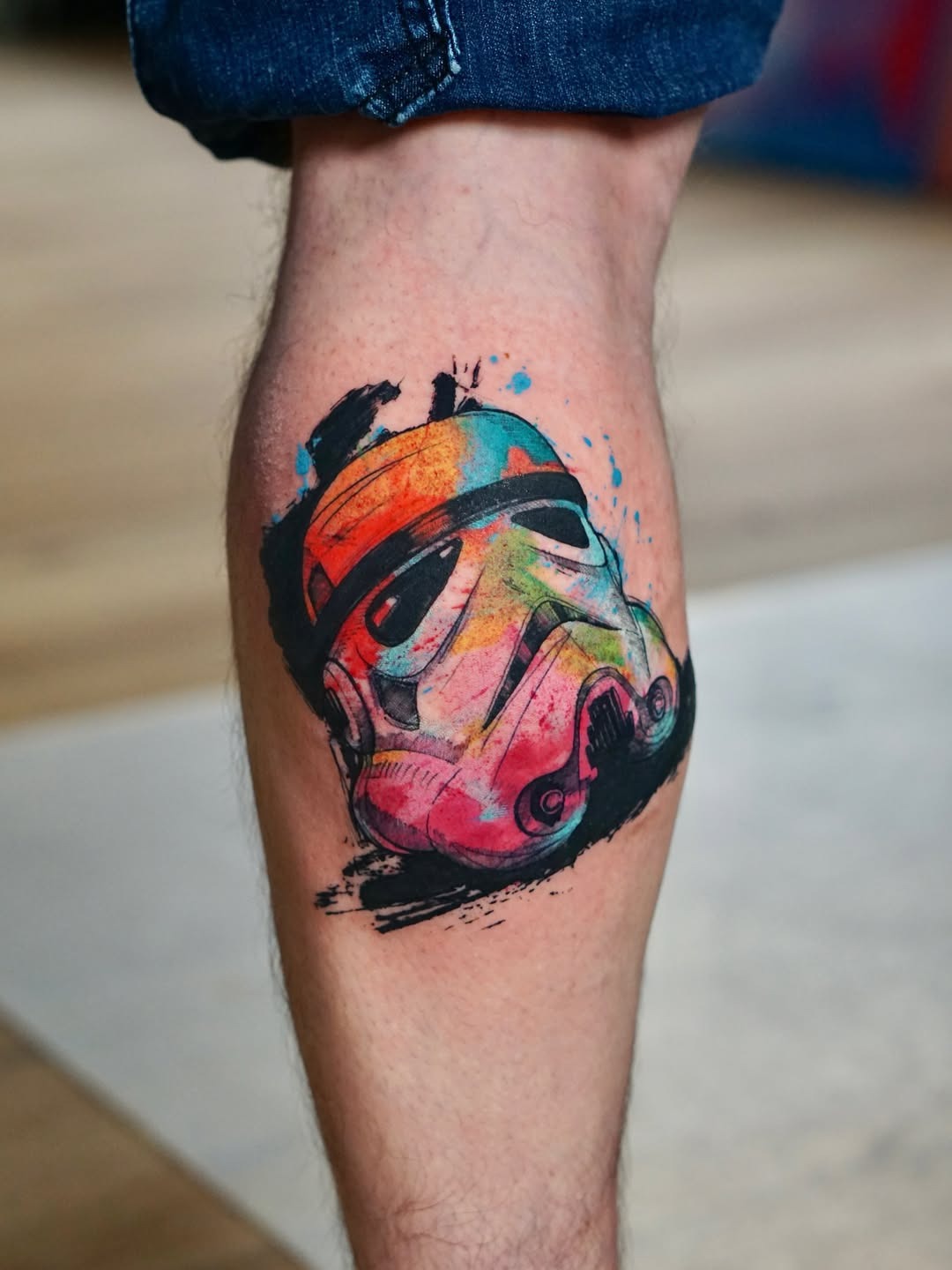 Watercolor Stormtrooper Helmet Tattoo Tattoo Design