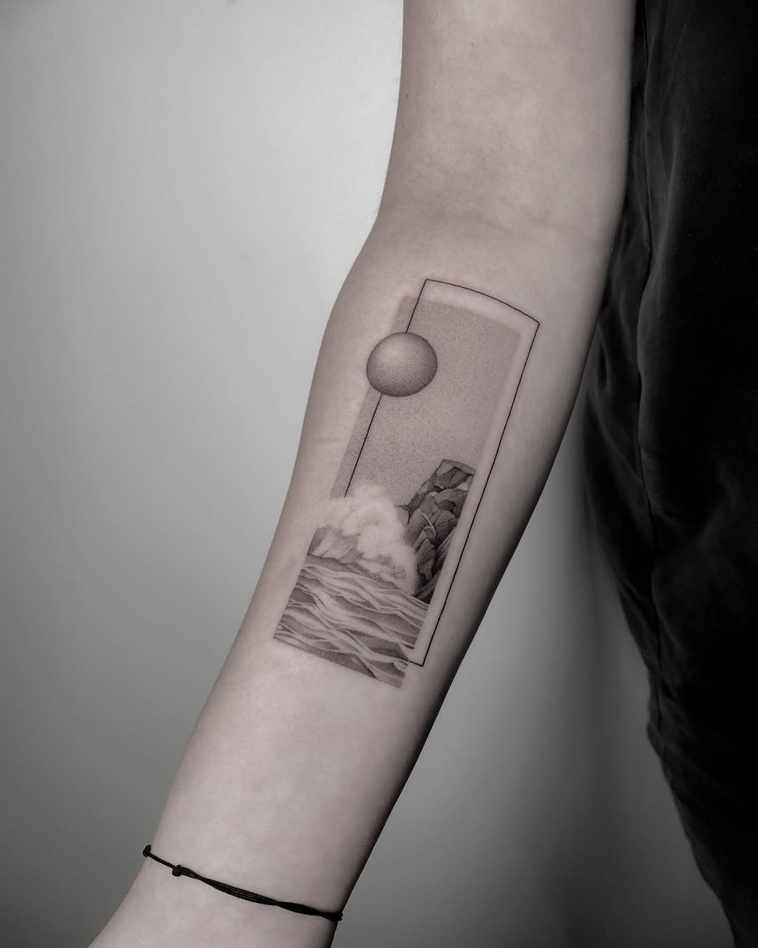 A Scenic Wave and Sun Tattoo Design Tattoo Design