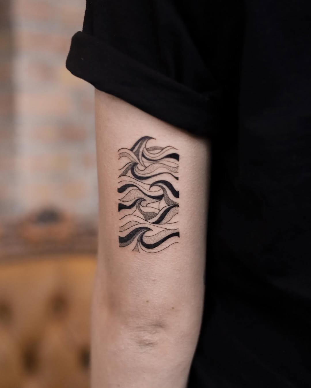 Flowing waves tattoo design for serene vibes Tattoo Design