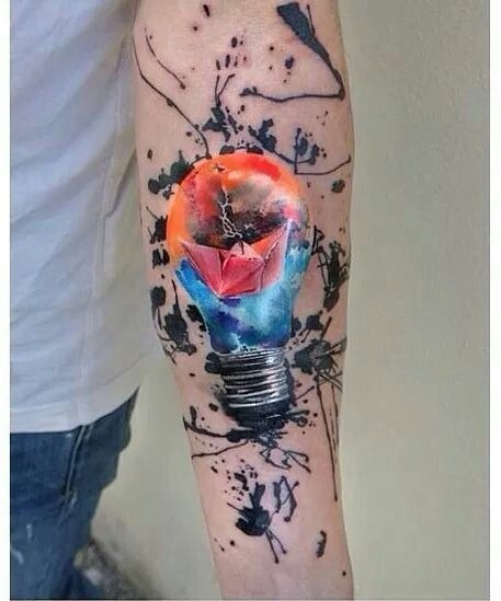 Avant-Garde Expressive Design Watercolor Arm Tattoo Tattoo Design