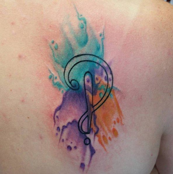 Punctuation Question and Exclamation Mark Watercolor Tattoo Tattoo Design
