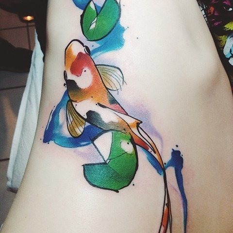 Swimming Koi Fish Symbolism Watercolor Tattoo Tattoo Design