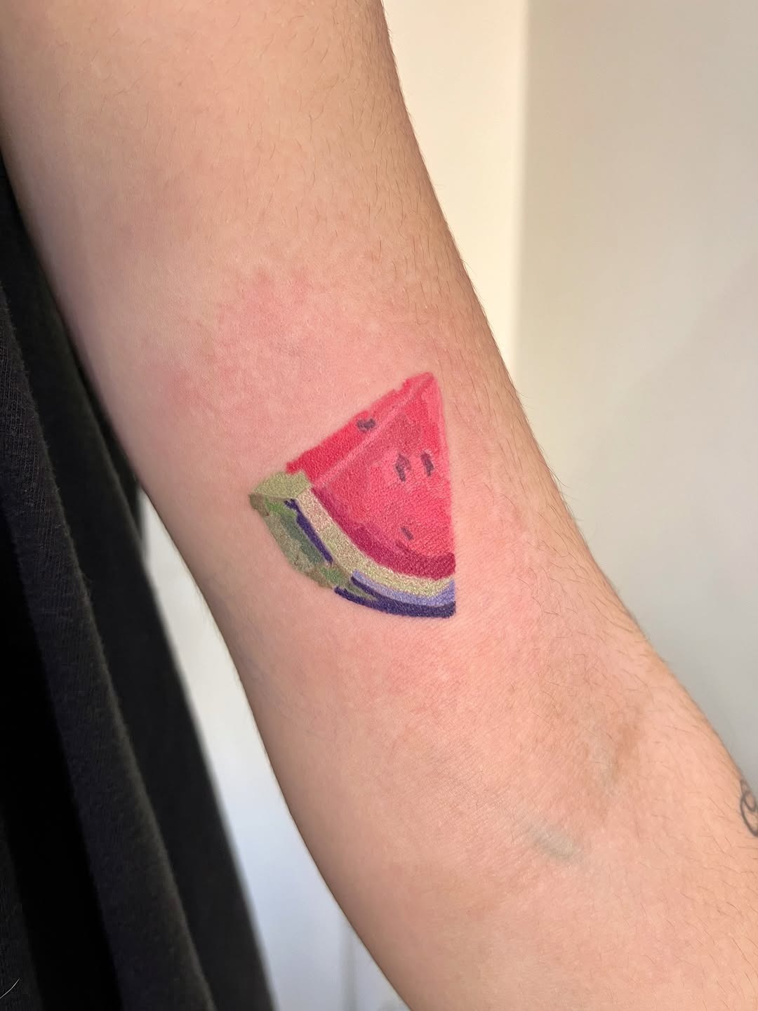 Colorful watermelon tattoo on the arm Tattoo Design