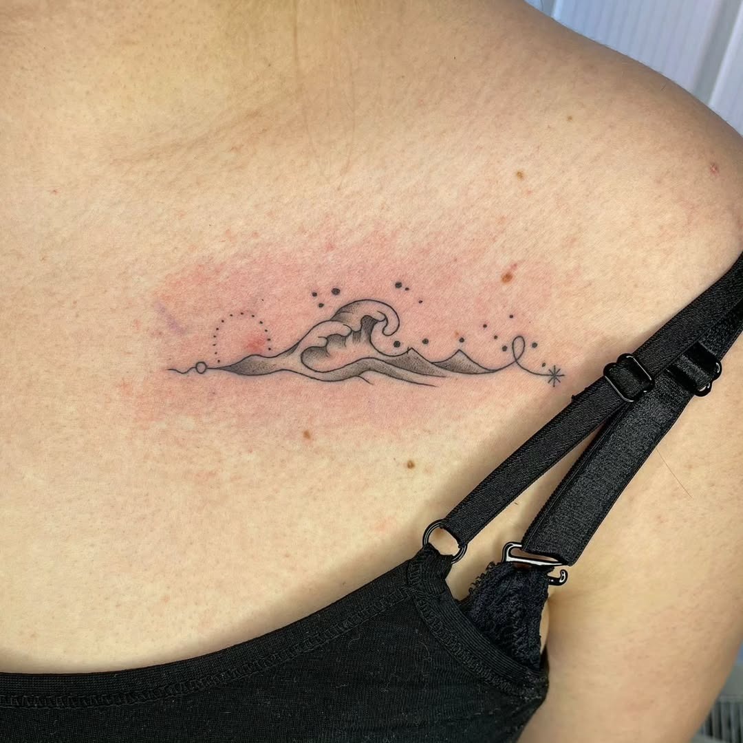 Elegant Wave Tattoo Tattoo Design