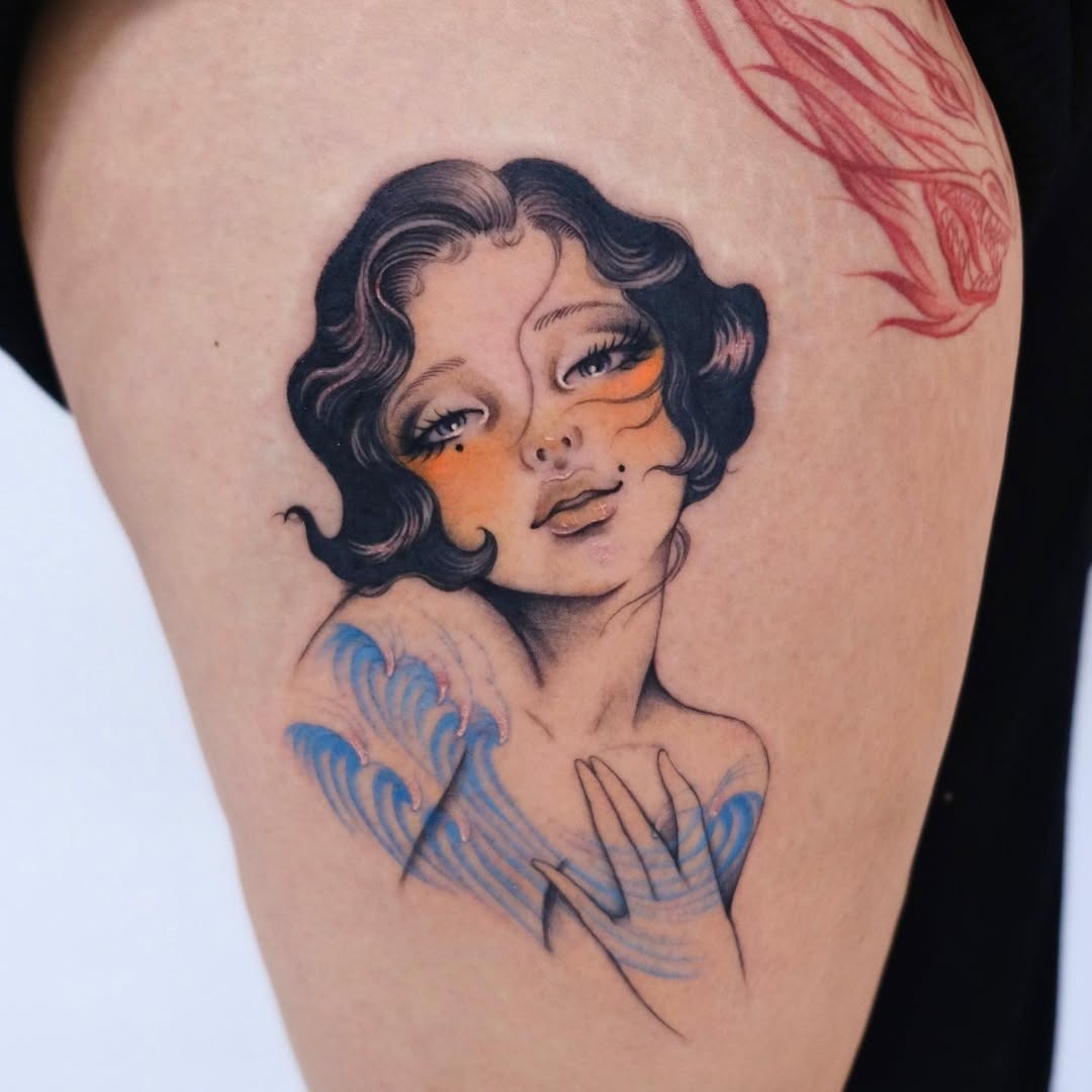 Elegant Wave Tattoo Tattoo Design