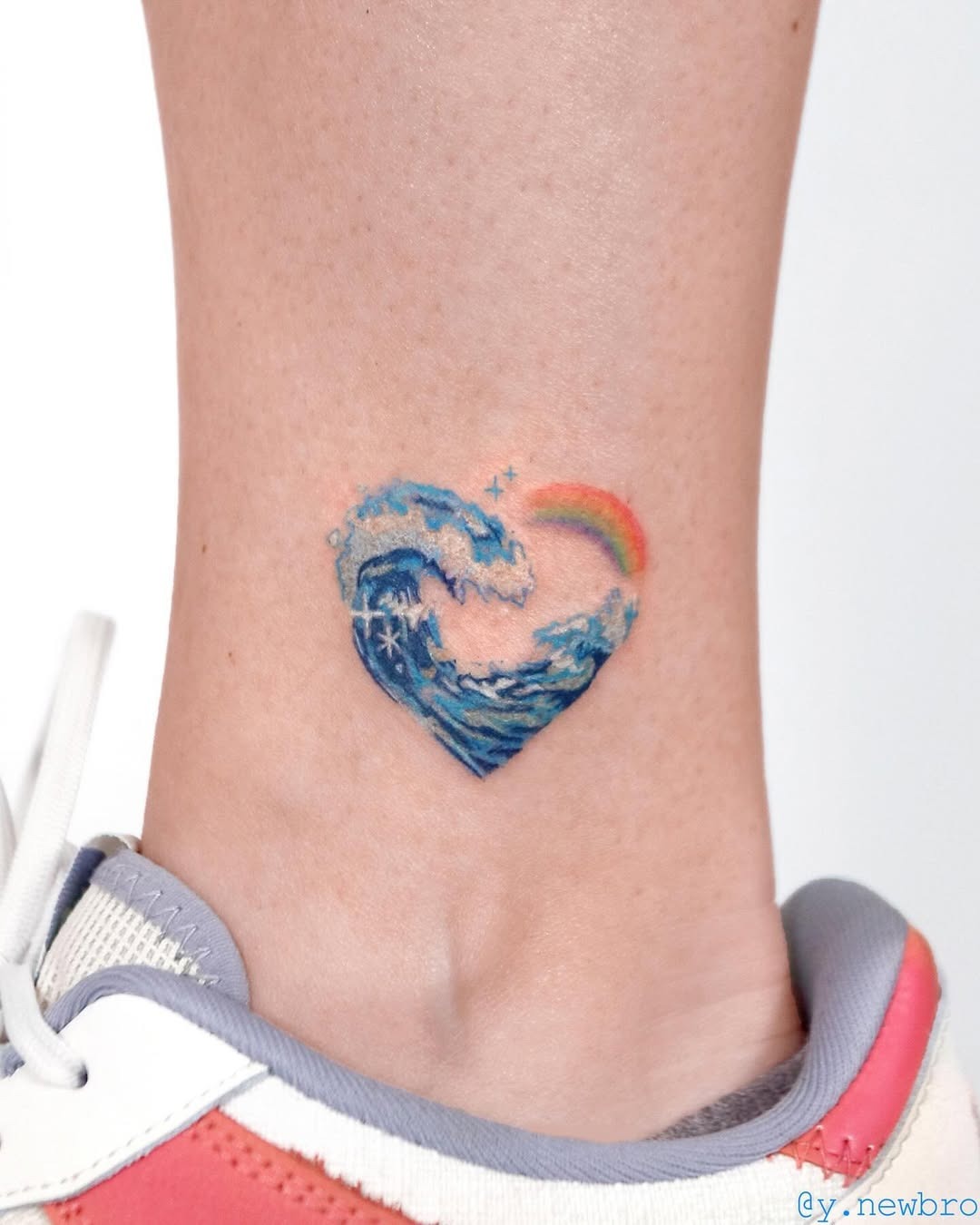 Heart-Shaped Wave Design Tattoo Design