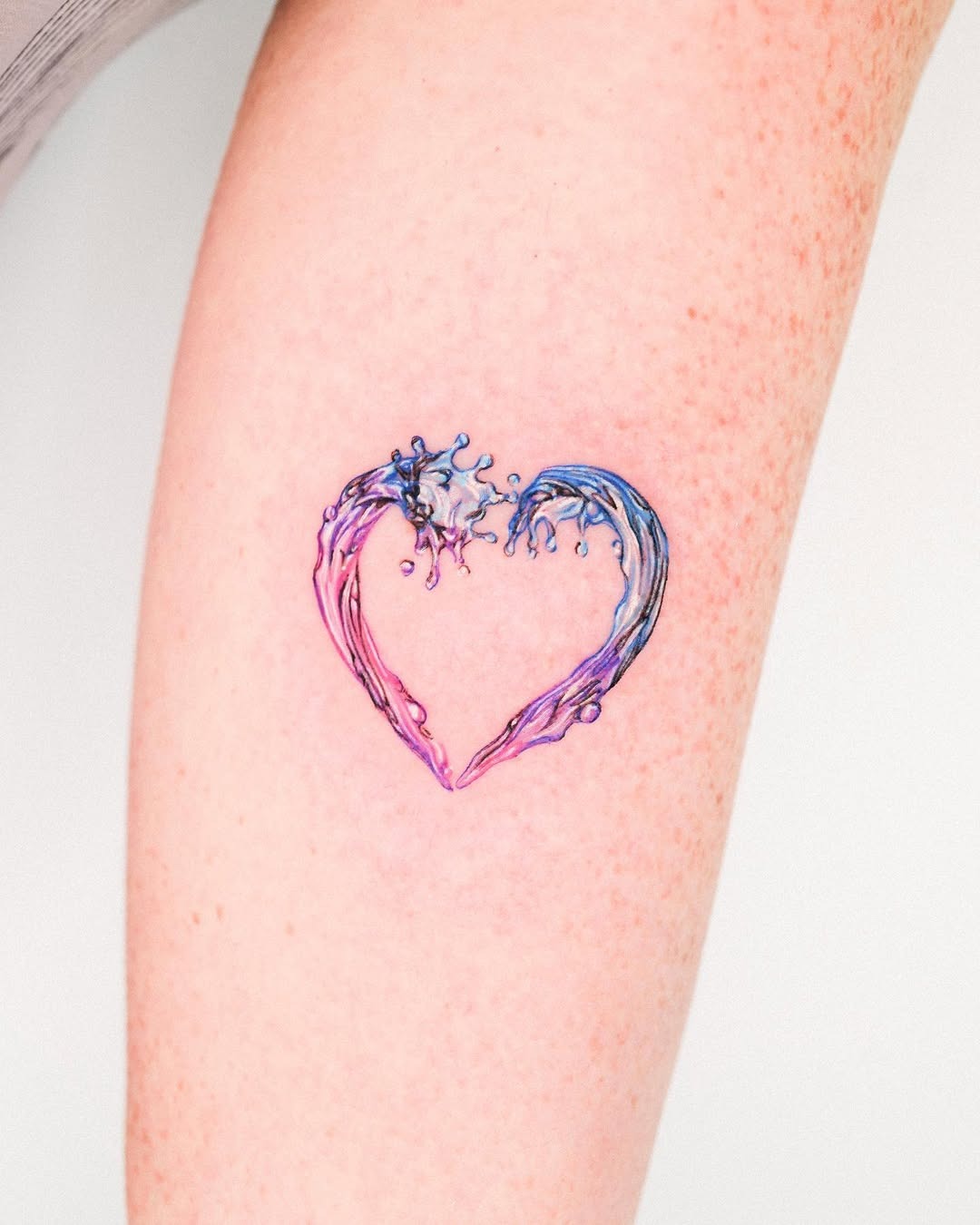 Heart-Shaped Waves Tattoo Design