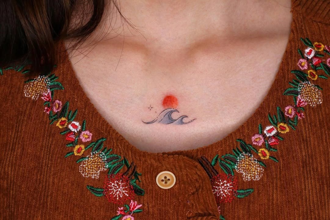 Minimalist Wave Tattoo Tattoo Design