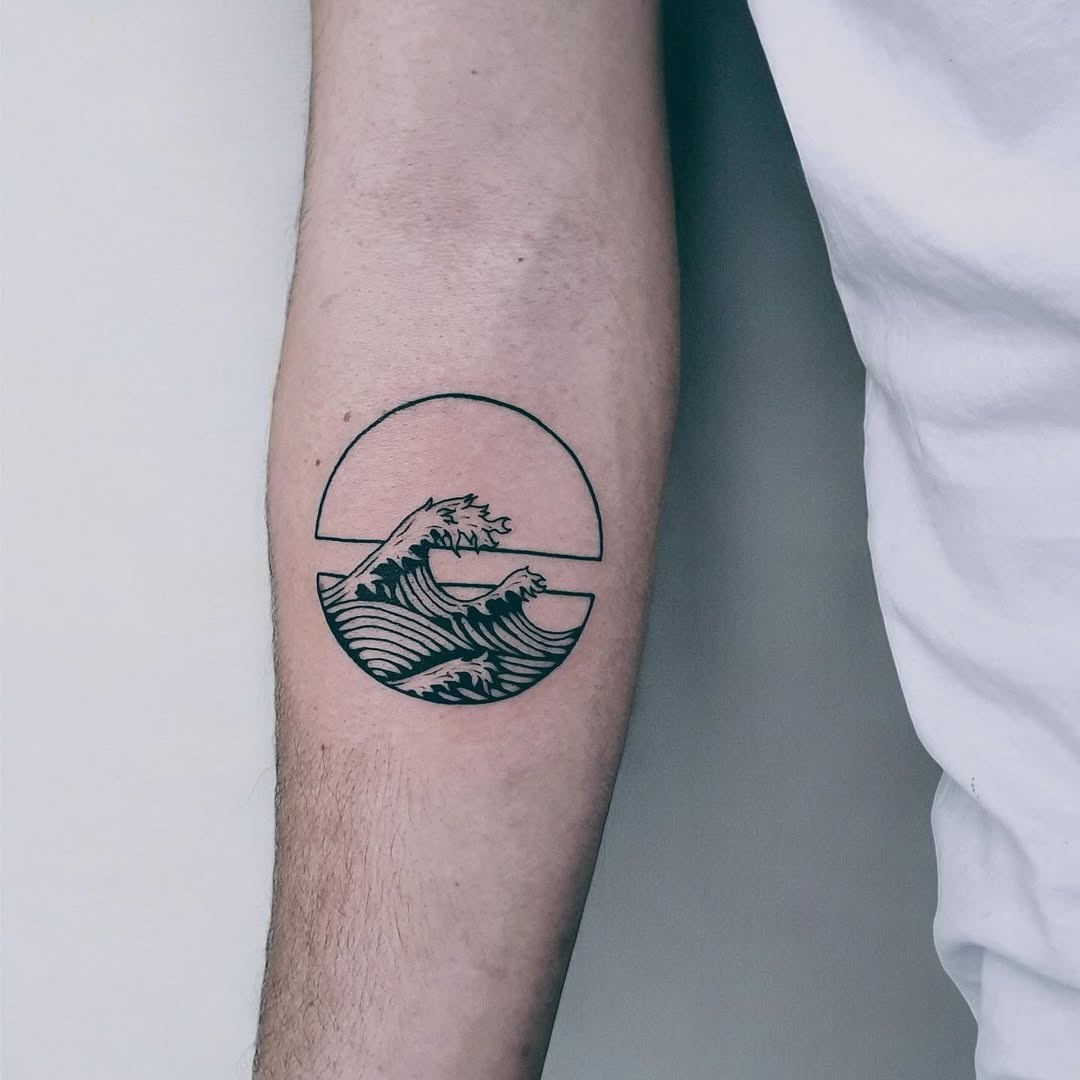 Minimalist Wave Tattoo Tattoo Design
