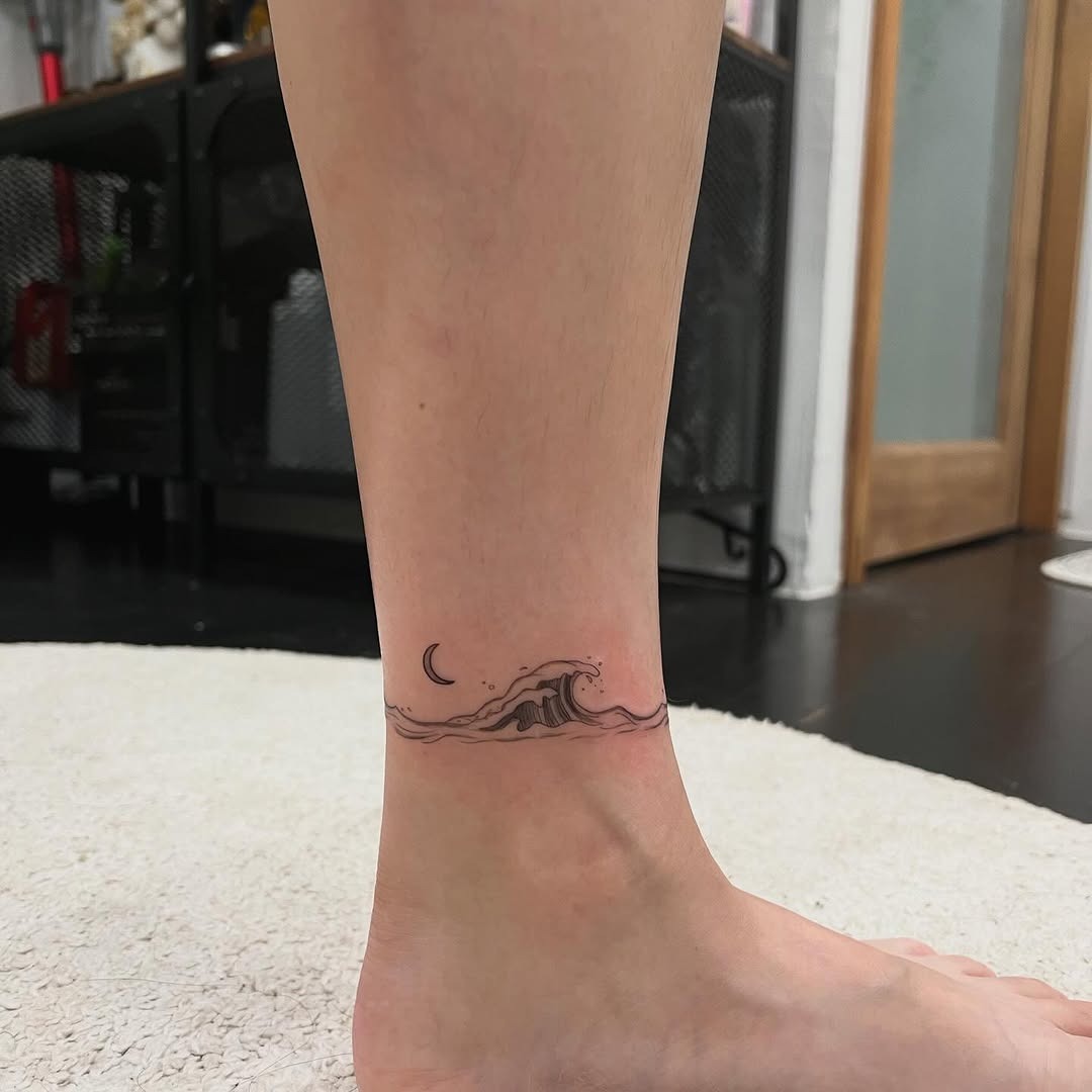 Minimalist Wave Tattoo Tattoo Design