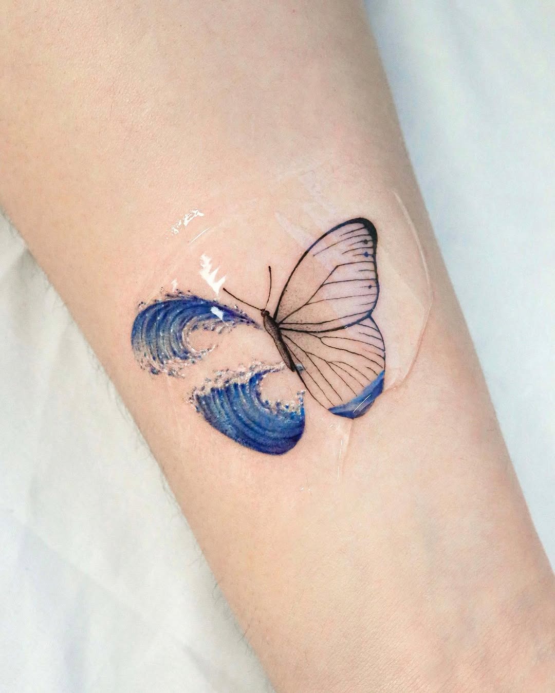 Serene Wave Butterfly Tattoo Tattoo Design