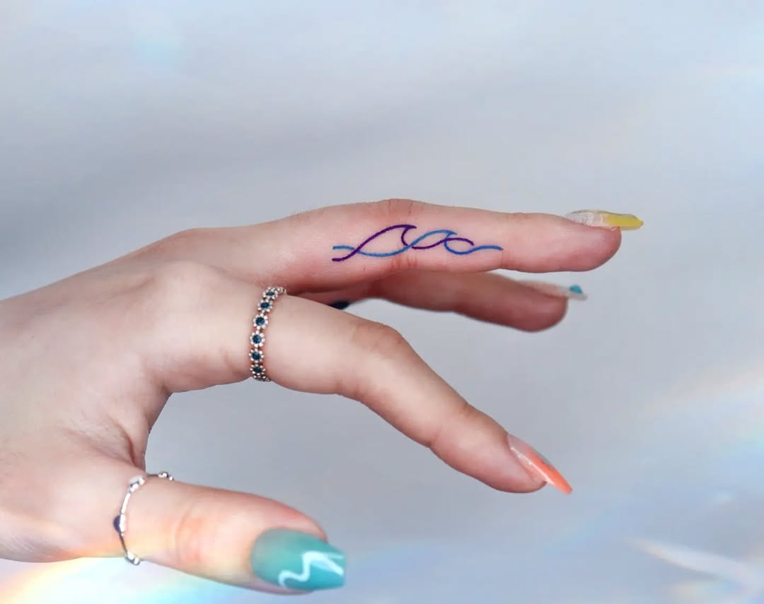 Stylish Wave Tattoo Tattoo Design