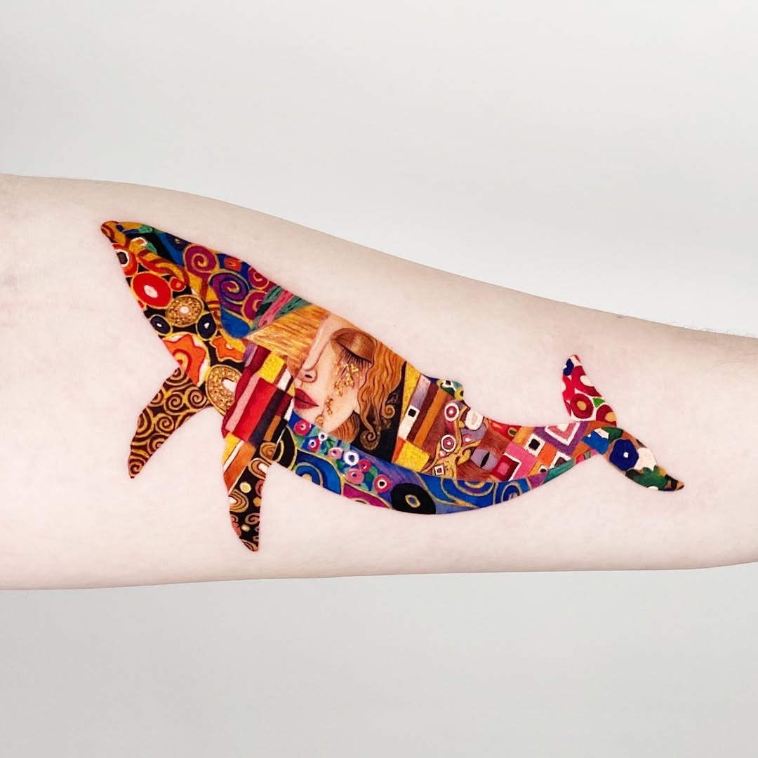 Colorful and Creative Whale Tattoo Design Tattoo Design