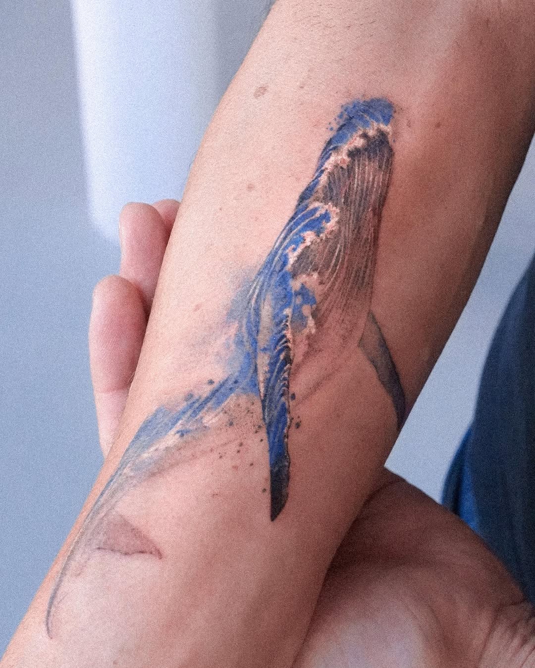 Colorful Whale Tattoo for Elegant Expression Tattoo Design