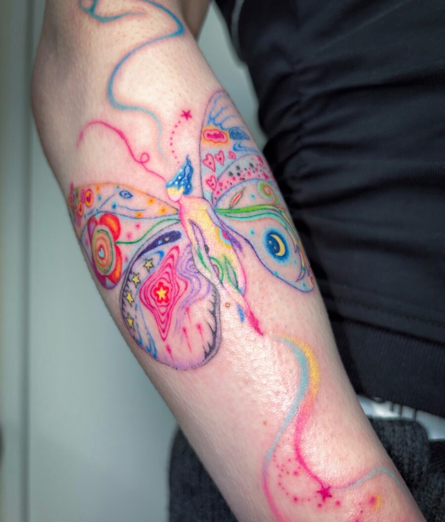 A vibrant butterfly tattoo bursting with creativity Tattoo Design