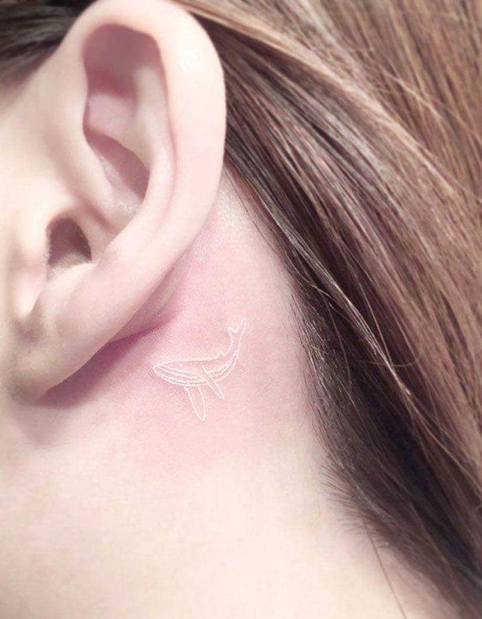 A Statement As Big as a Whale White Ink Tattoo Tattoo Design