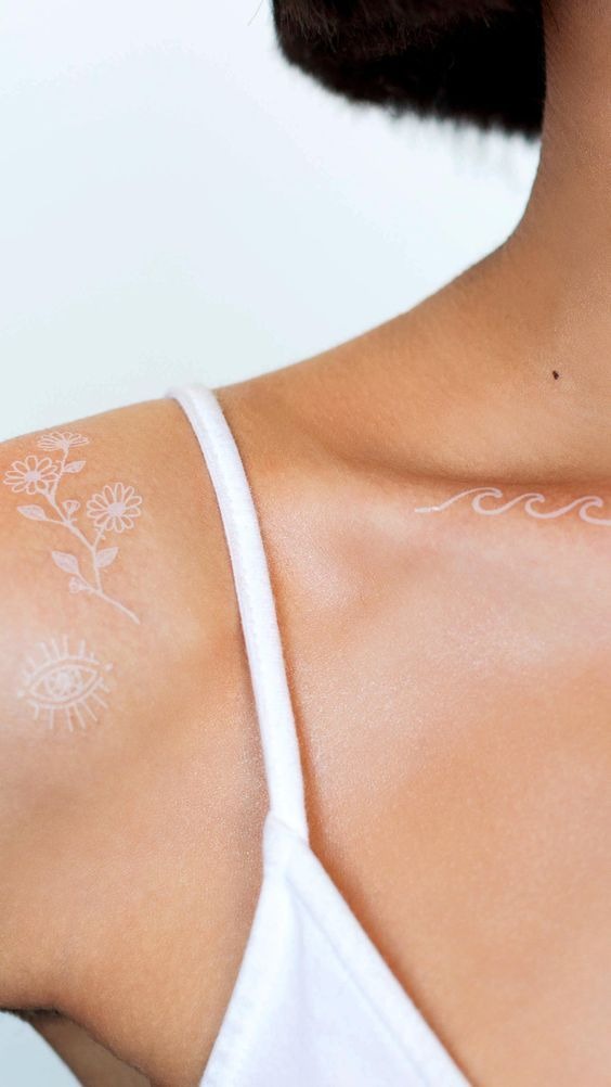 Communication Through Small Symbols White Ink Tattoo Tattoo Design