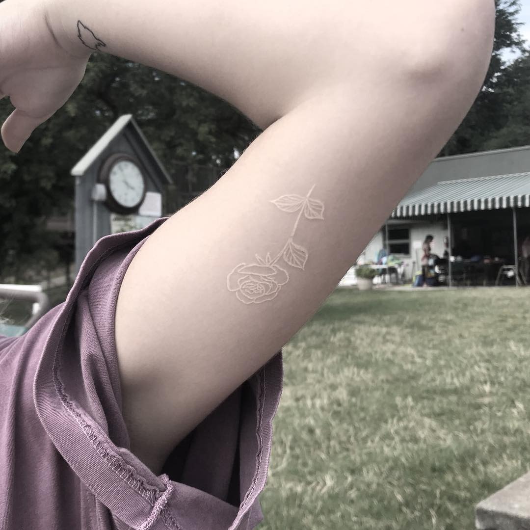 Creating the Complexities of the Rose in White Ink Tattoo Tattoo Design