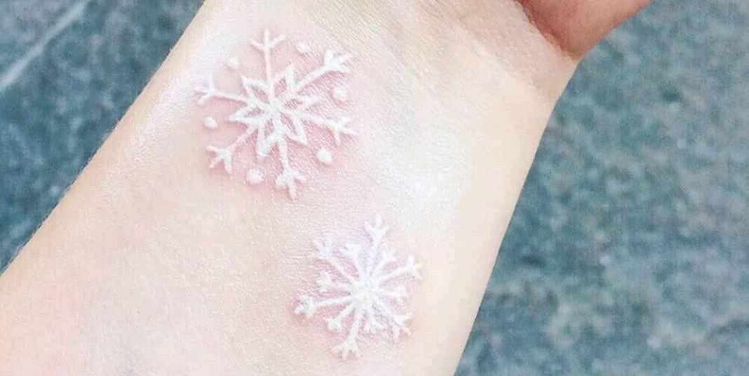 Delicate Like the Fallen Snow White Ink Tattoo Tattoo Design