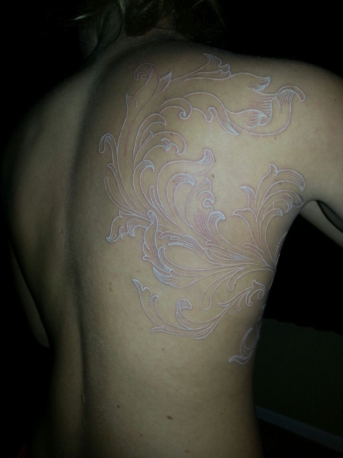 Fearless. Fashionable. Filigree on the Physique White Ink Tattoo Tattoo Design