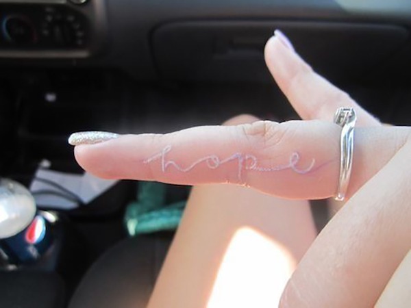 Hidden Message in a Finger White Ink Tattoo Design Tattoo Design