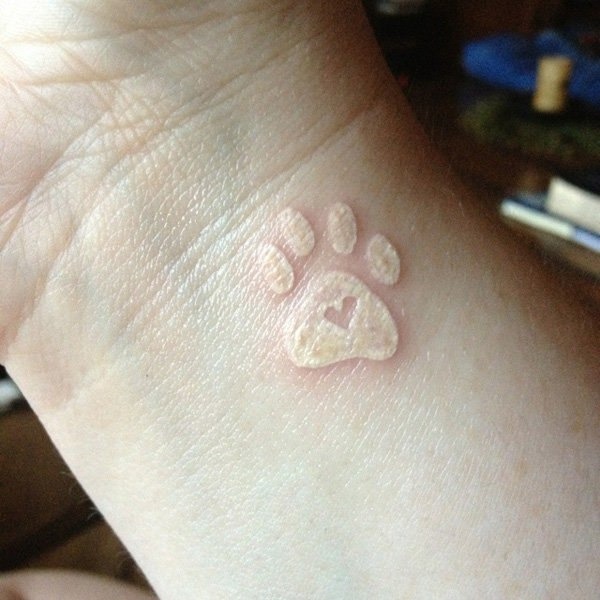 In Memory of Your Lost Pet White Ink Tattoo Tattoo Design
