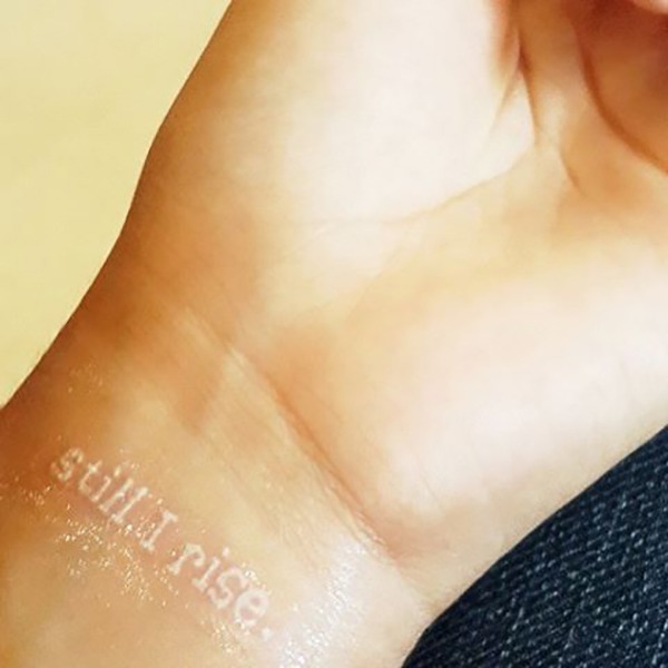Juxtaposition of Word vs. Contrast White Ink Tattoo Tattoo Design