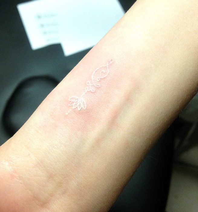 Minimal White Ink Tattoo Tattoo Design