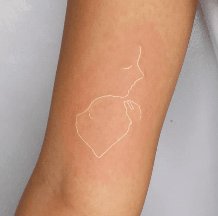 Object Permanence in the Abstract White Ink Tattoo Tattoo Design