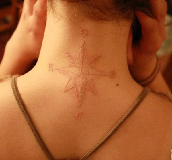 Who Knows Where the Compass Rose Goes White Ink Tattoo Tattoo Design