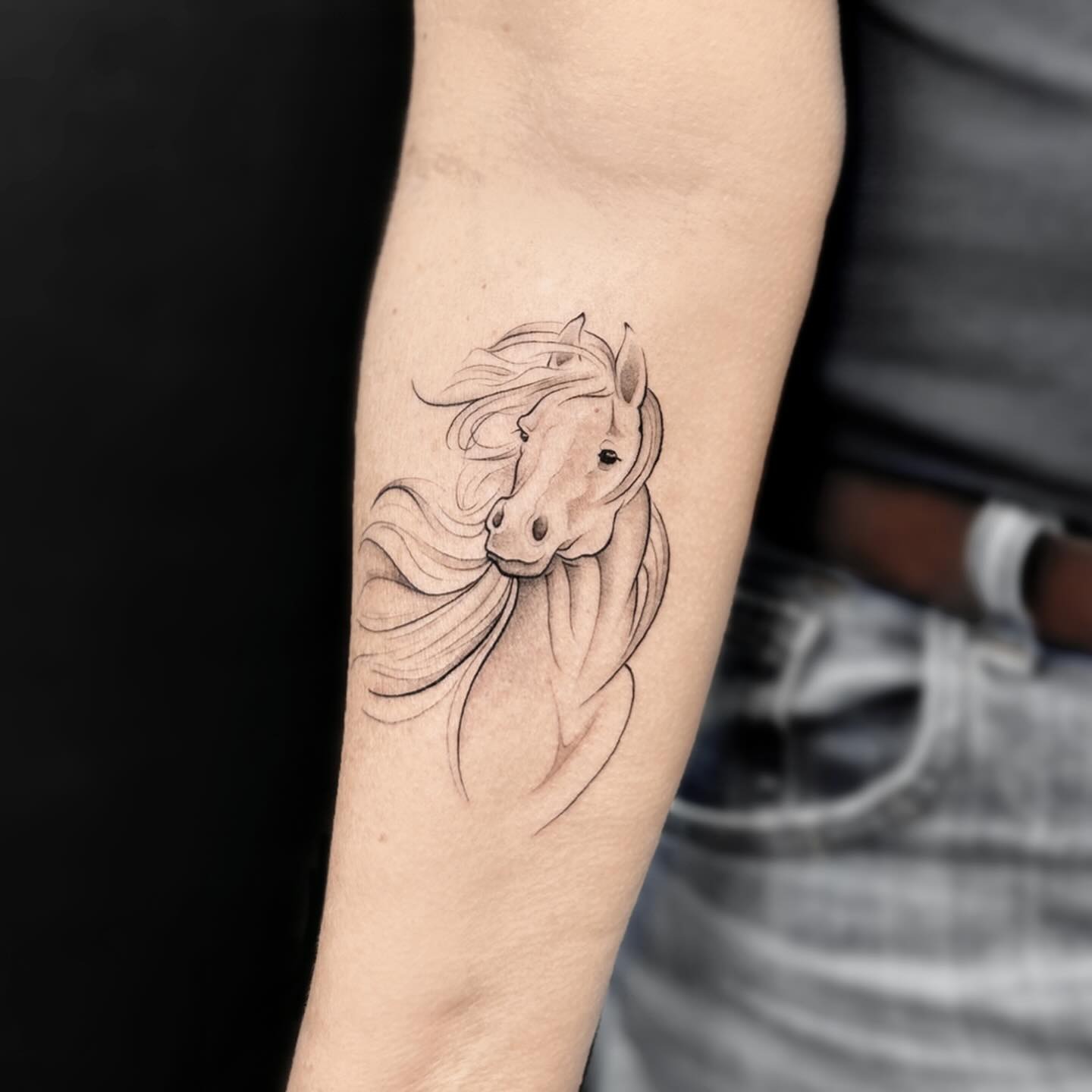 Flowing Horse Spirit Tattoo Tattoo Design