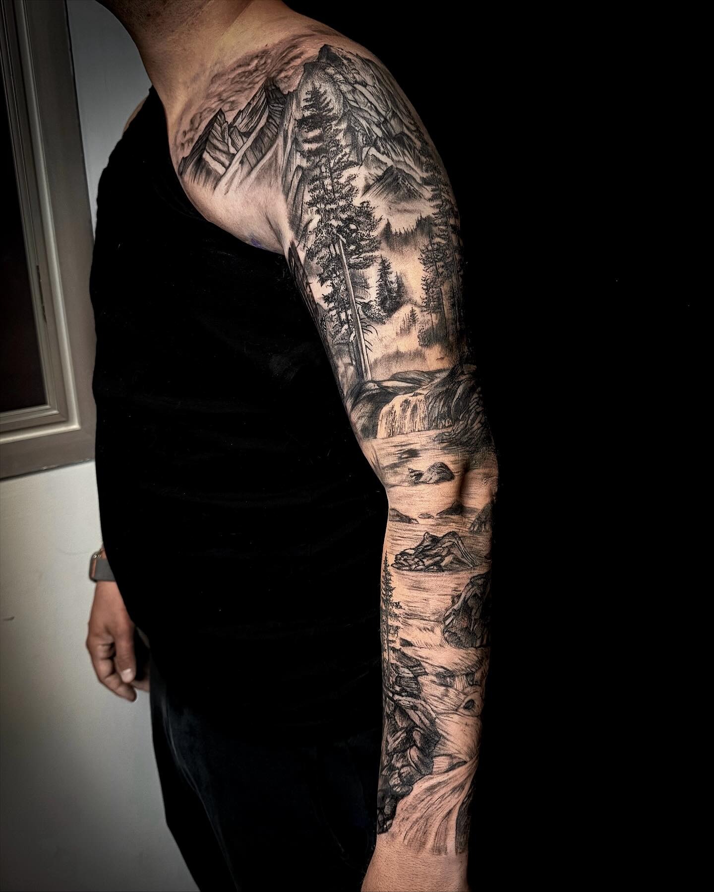 Mountain Wilderness Landscape Tattoo Tattoo Design
