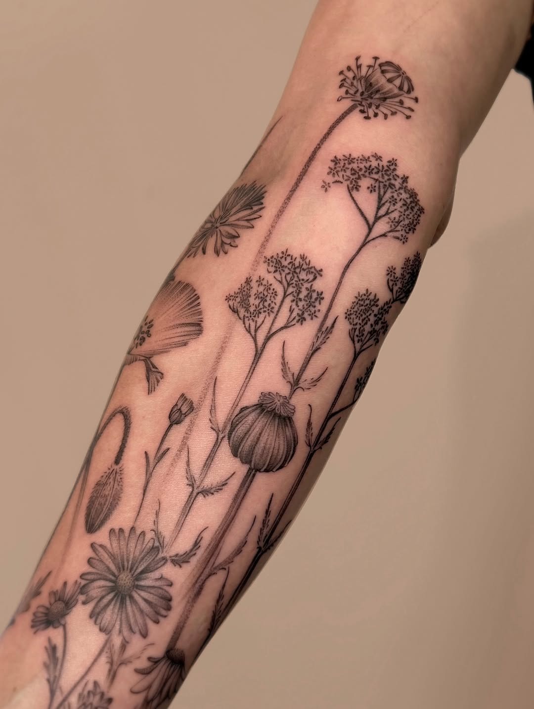 Beautiful wildflower tattoo design on arm Tattoo Design
