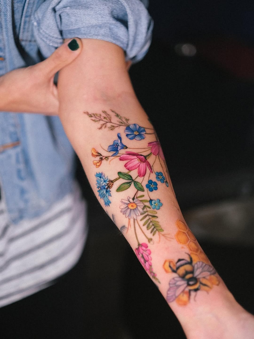Stylish and Colorful Wildflower Tattoo Design Tattoo Design