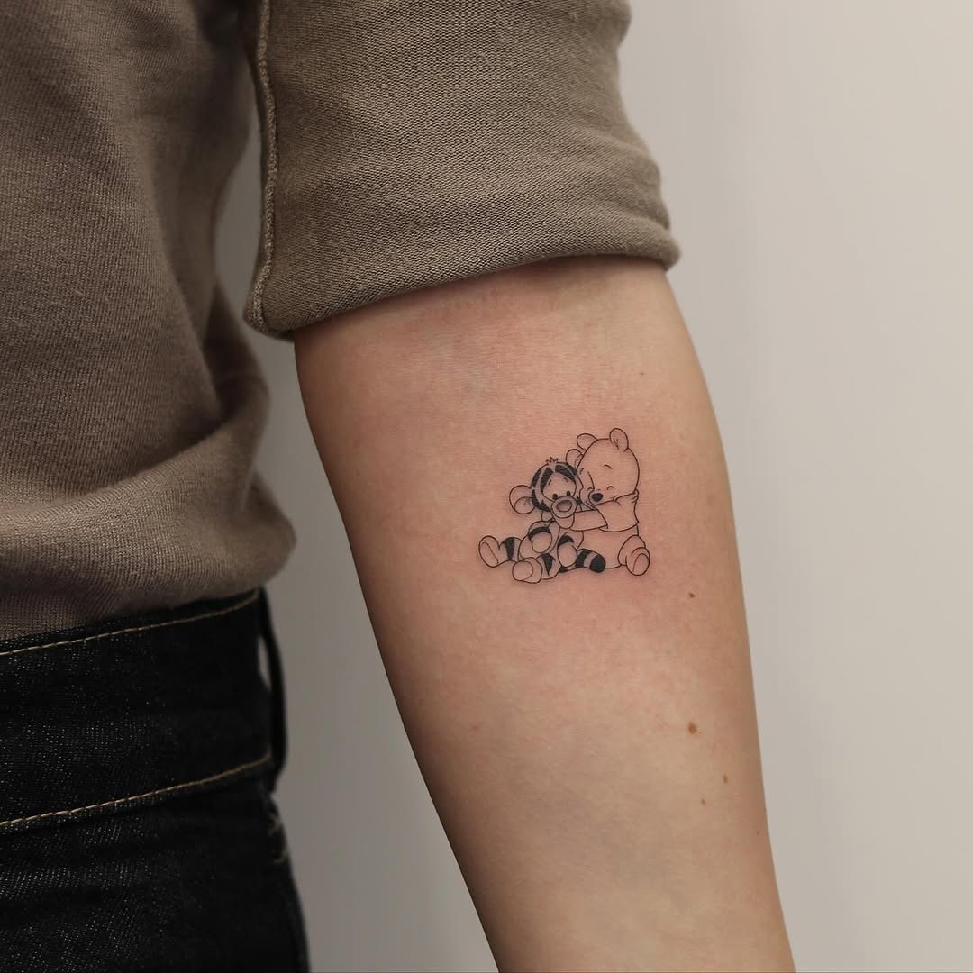 Charming Winnie the Pooh and Friends Tattoo Design Tattoo Design