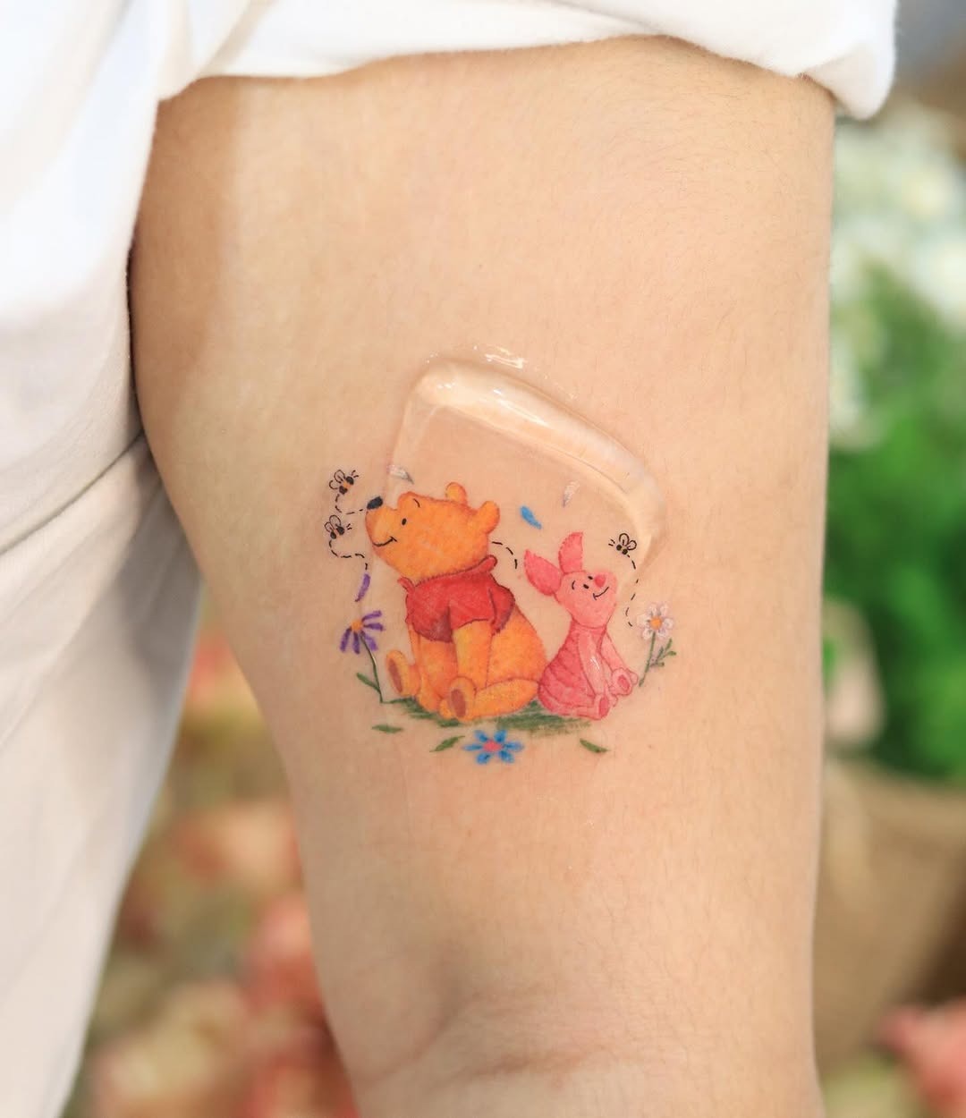 Charming Winnie the Pooh and Piglet Tattoo Tattoo Design