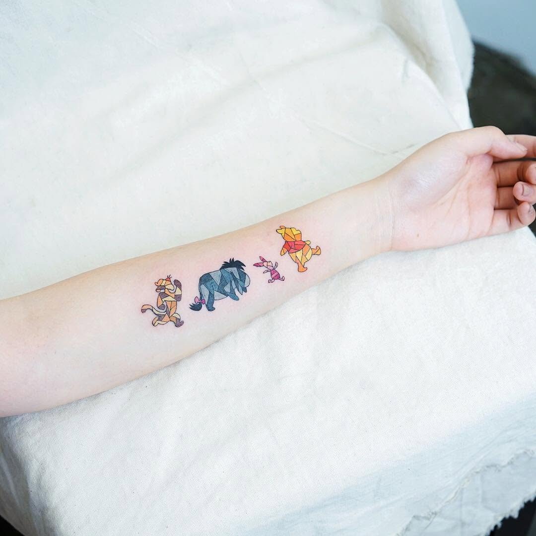 Charming Winnie the Pooh Character Tattoo Design Tattoo Design