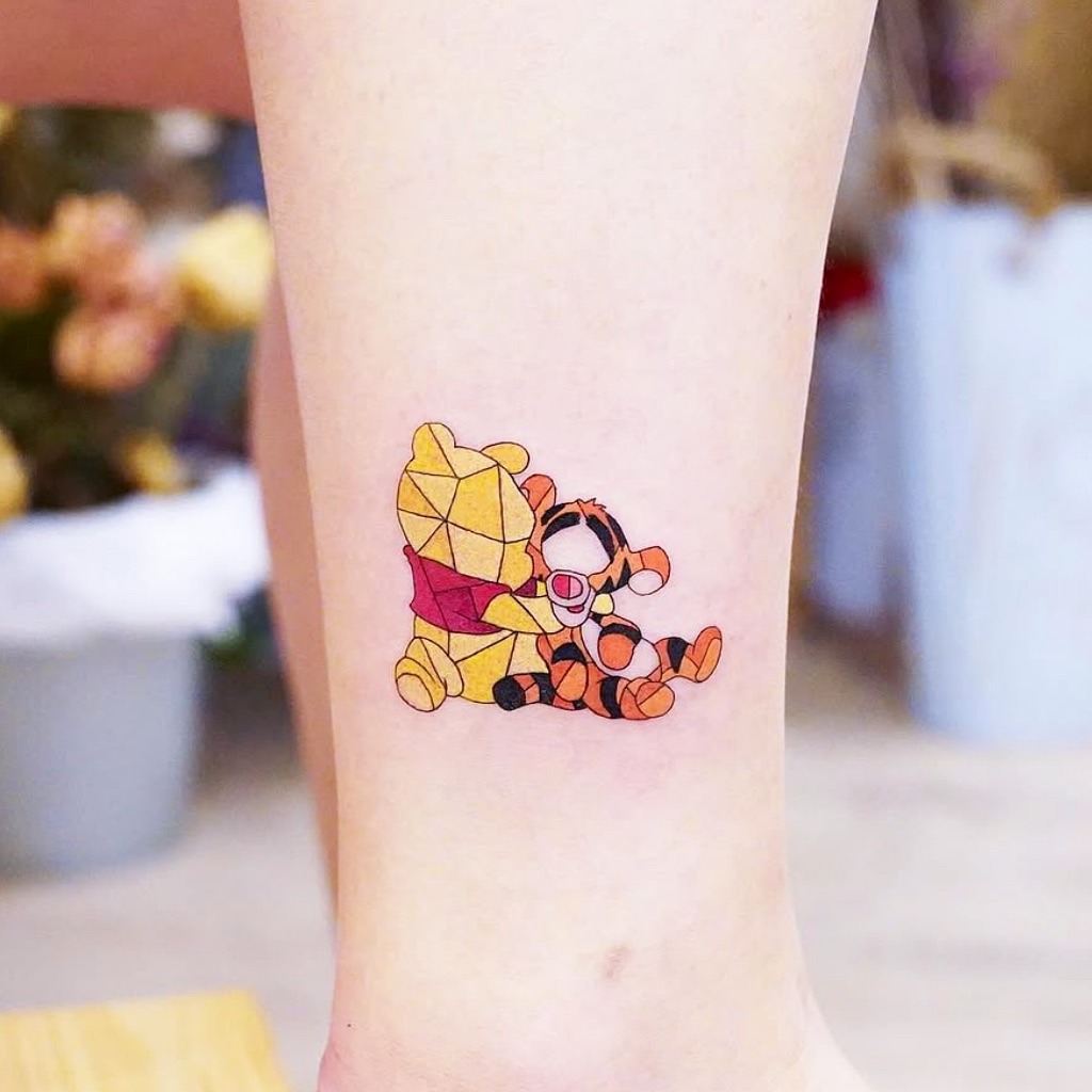 Colorful Winnie and Tigger Tattoo Design Tattoo Design