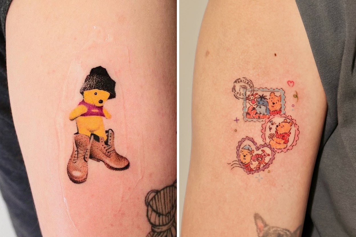 34+ Winnie the Pooh Tattoo Ideas For Unique Personal Expression Featured Lookbook Collage