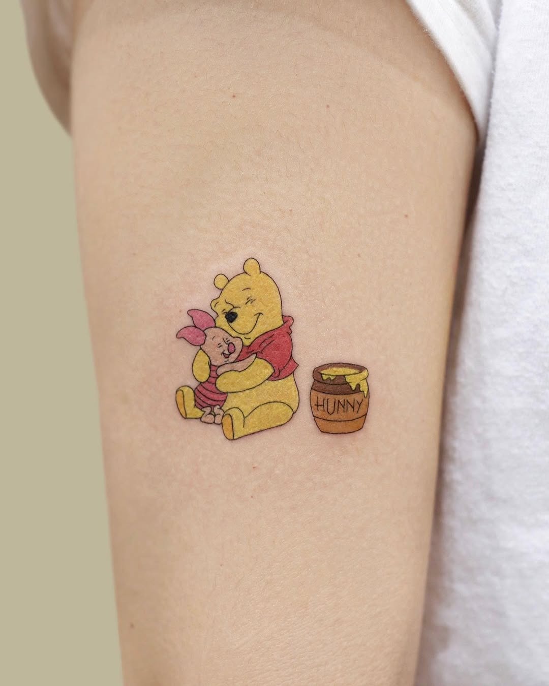 Heartwarming Pooh and Piglet Tattoo Design Tattoo Design