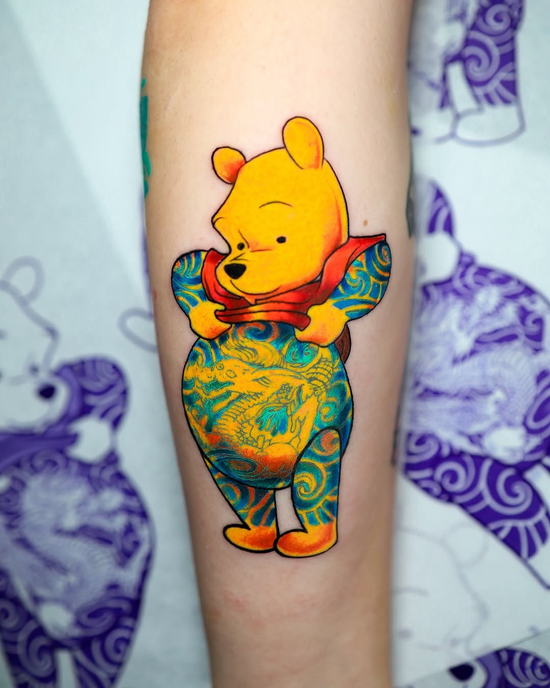 Vibrant Winnie the Pooh Tattoo Design Tattoo Design