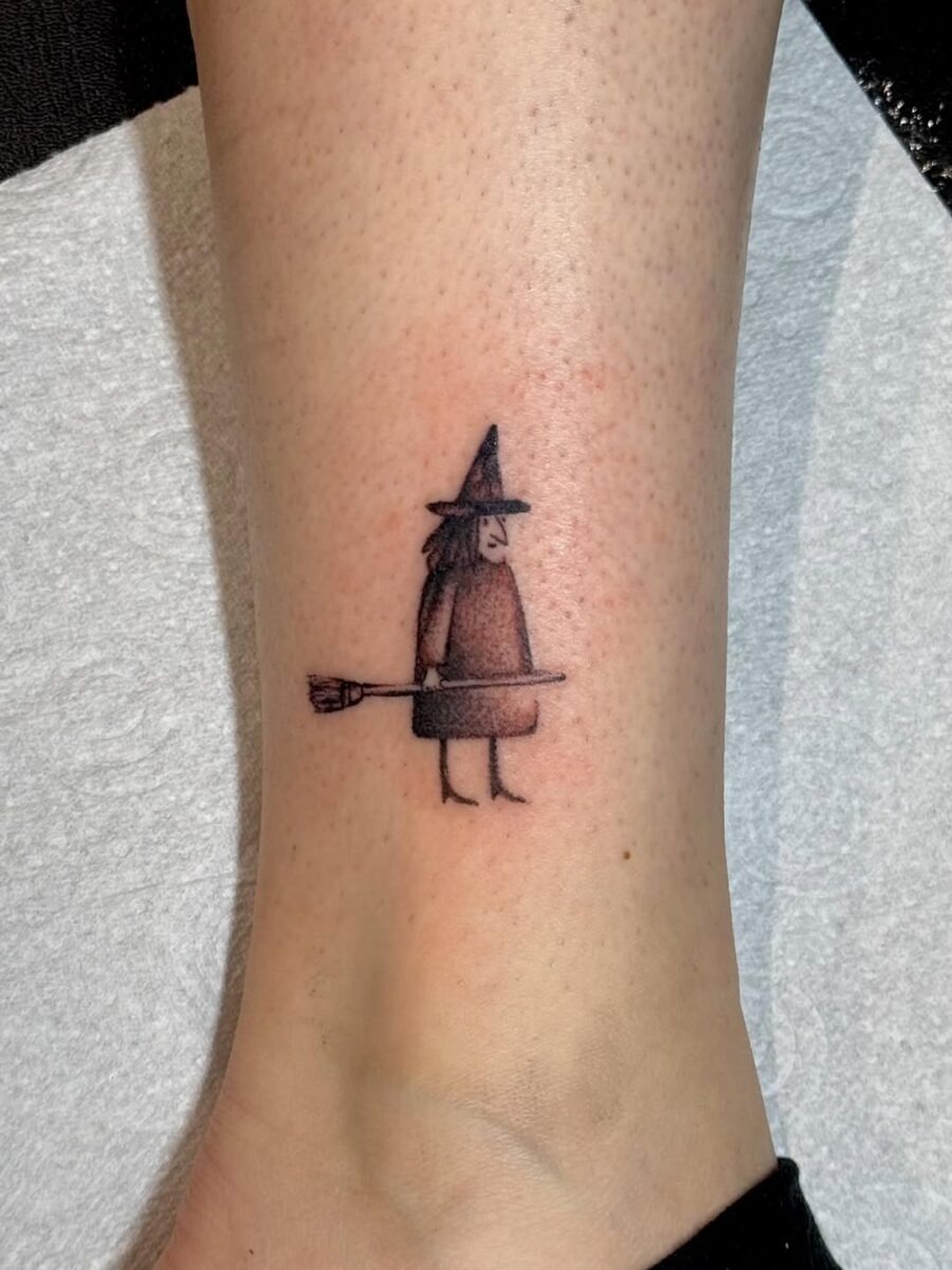 Charming witch hat tattoo with a whimsical vibe Tattoo Design