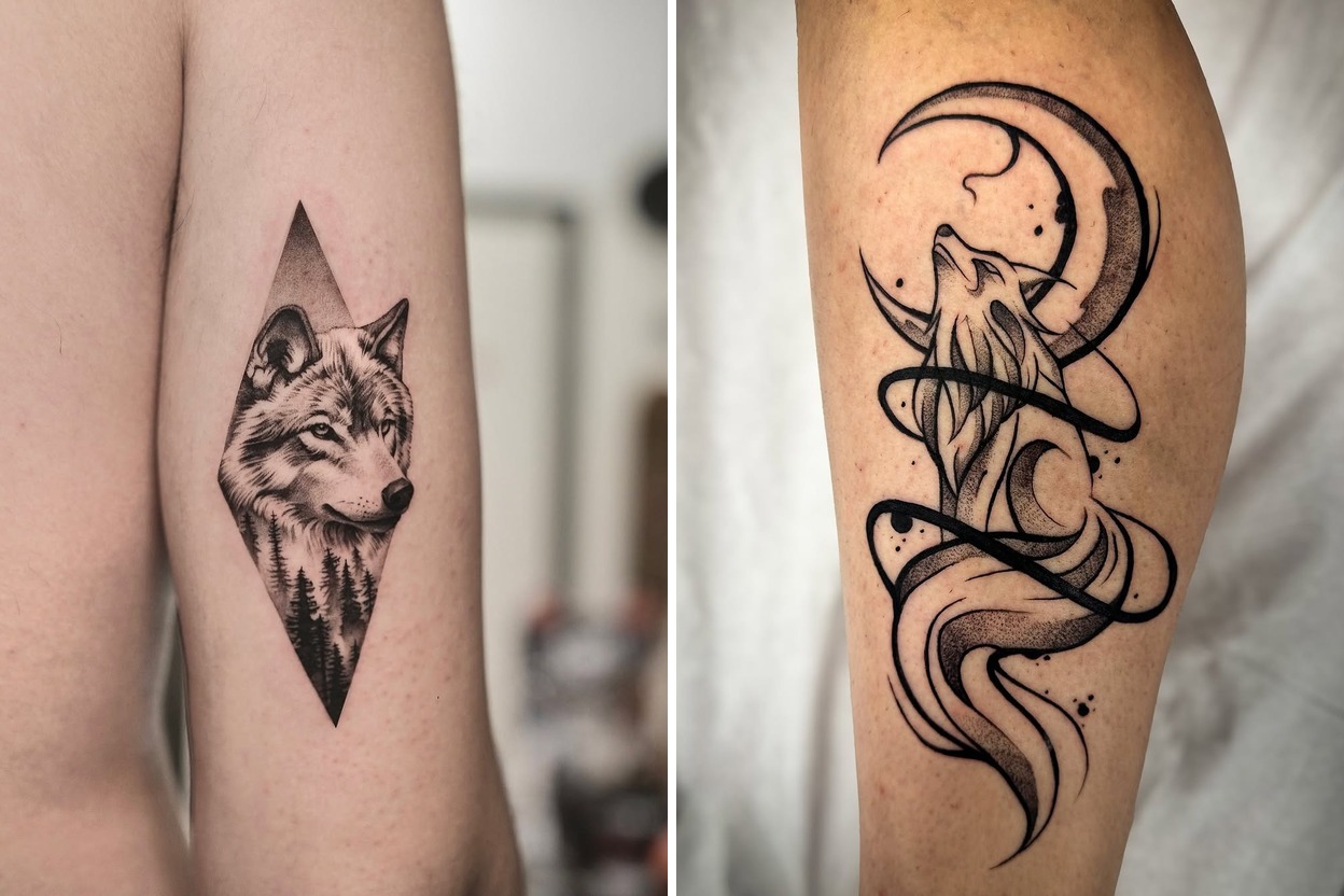 40+ Wolf Tattoo Ideas With Inspiring Artistic Placement Featured Lookbook Collage
