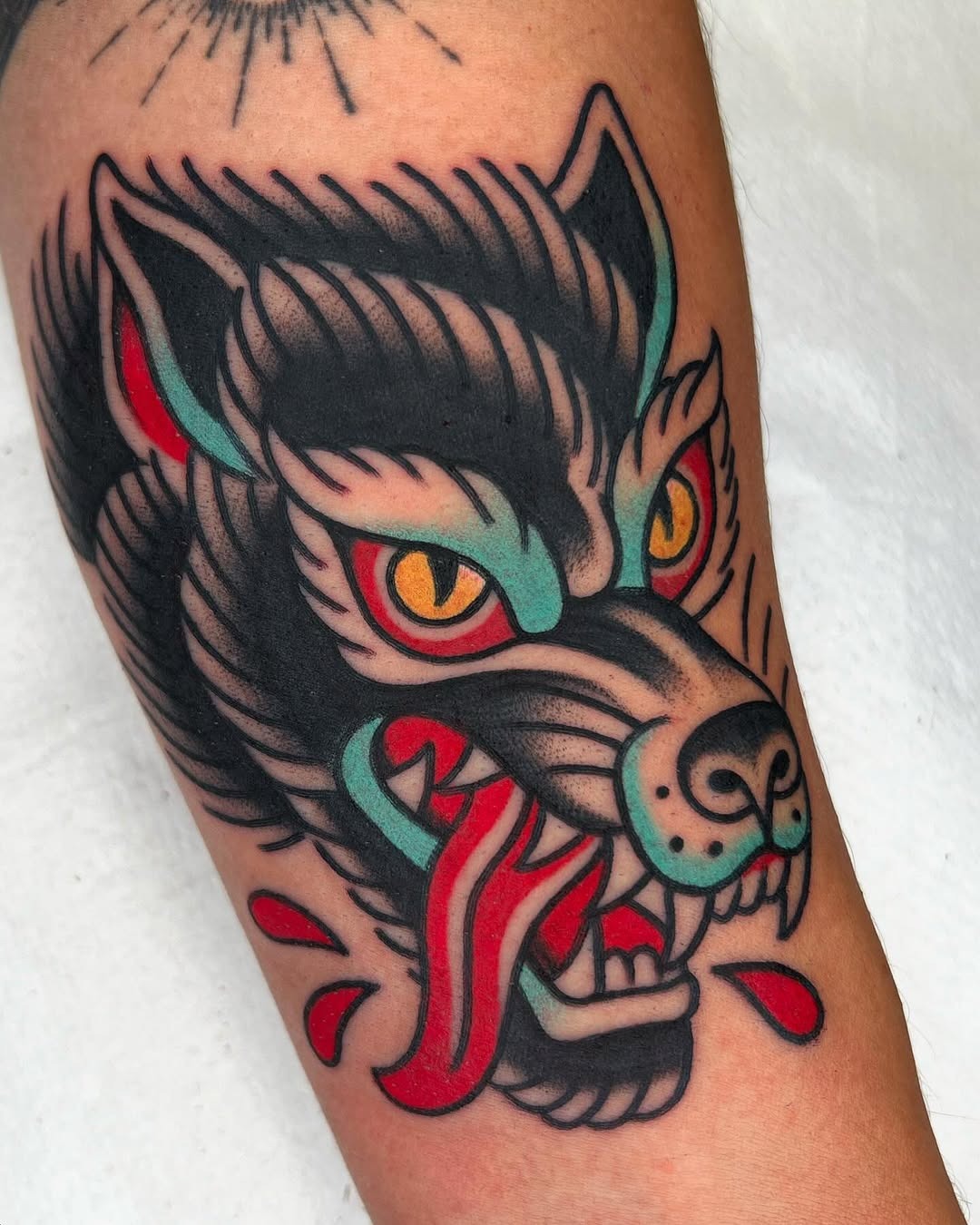 Vibrant and fierce wolf tattoo inspiration Tattoo Design