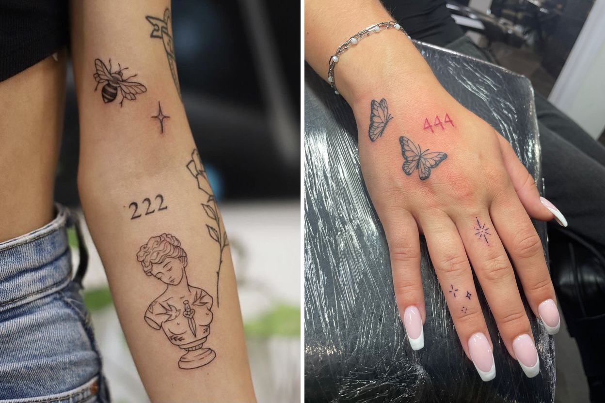 25+ Women Angel Number Tattoo Ideas That Make a Bold Artistic Statement Featured Lookbook Collage