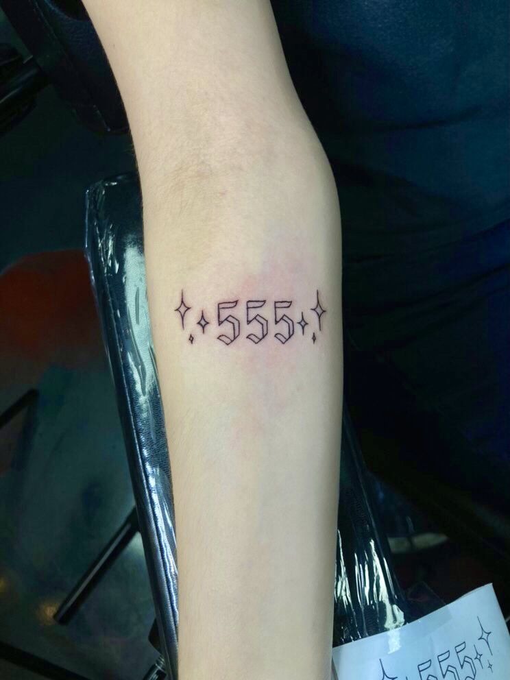 Minimal 555 forearm lineup Tattoo Design
