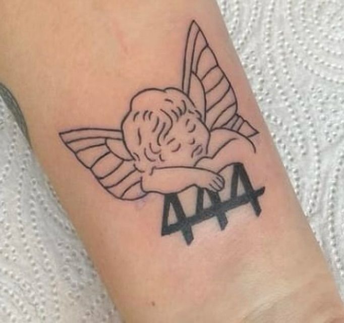 Sleeping angel 333 tattoo Tattoo Design
